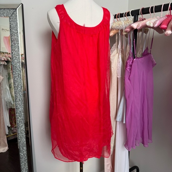 Vintage red babydoll Dress lingerie nightwear coquette L - Picture 4 of 8
